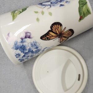 NWOT Lenox Porcelain "Butterfly Meadow" Cup with Silicone Lid